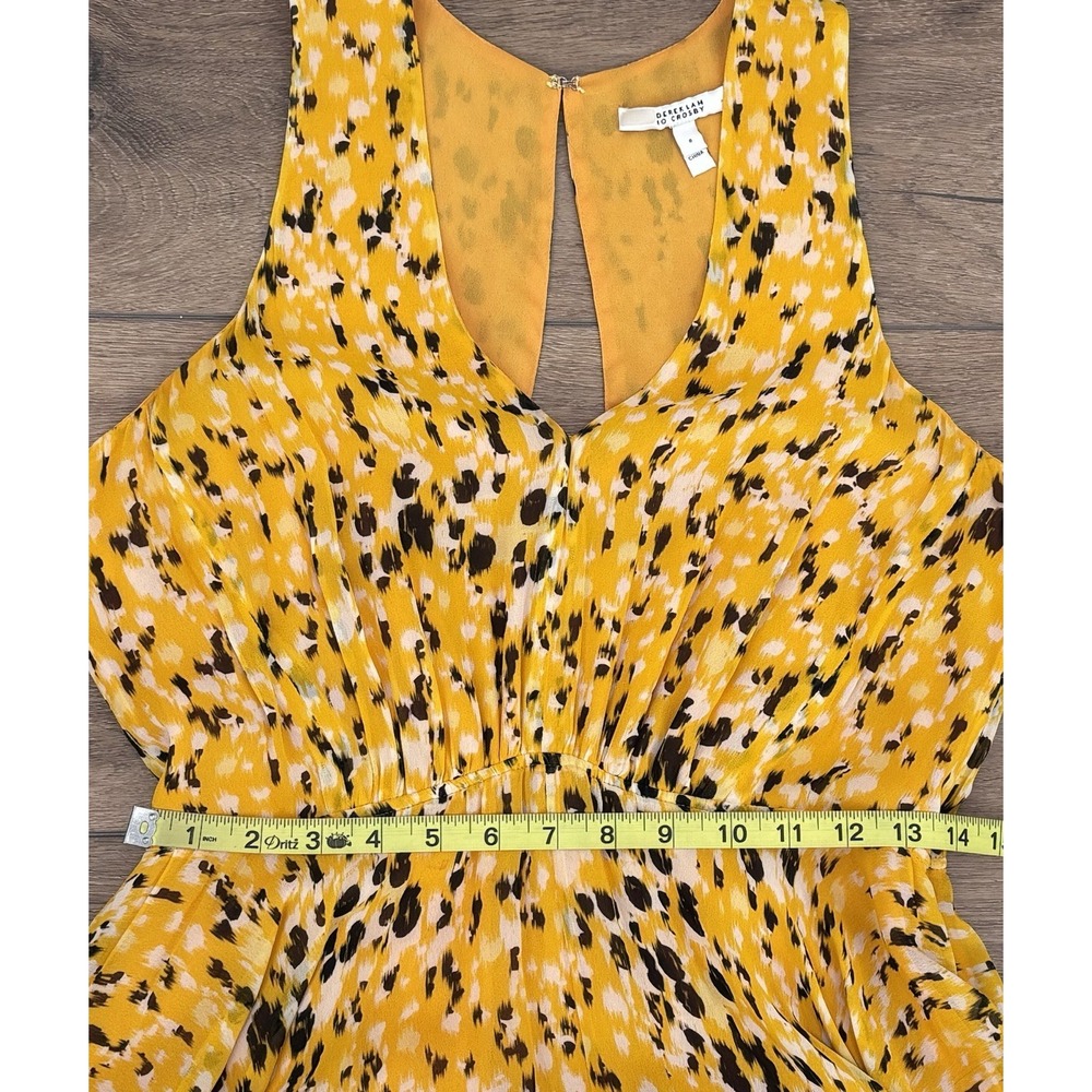 Derek Lam 10 Crosby Size 8 Marigold Pleated Crepe de Chine High Low Dress - Picture 8 of 11